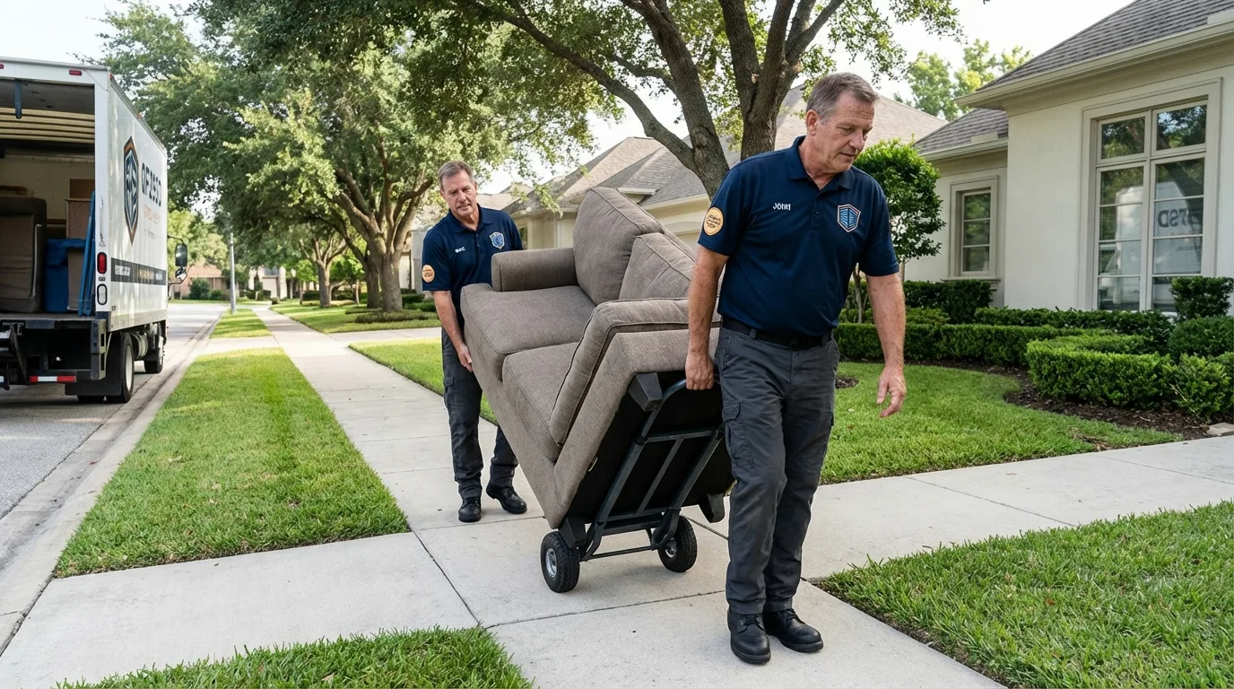 Local residential moving crew loading furniture in Benson, AZ